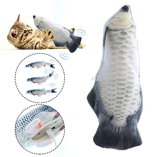Langya Pet Cat Toy, Usb Charge Electric Moving Fish Cat Toy With Built In Battery, Electric Wagging Fish, Realistic Plush Simulation Fish Toy, Catnip Kicker Toy For Kitten Kitty Pet, 11.81In #TOP4