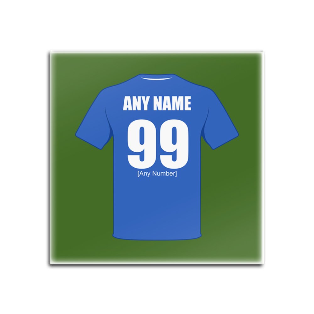 UniGift Sottobicchiere In Vetro Personalizzato – Tema Calcio – Con Nome E Numero – Quadrato Nero
