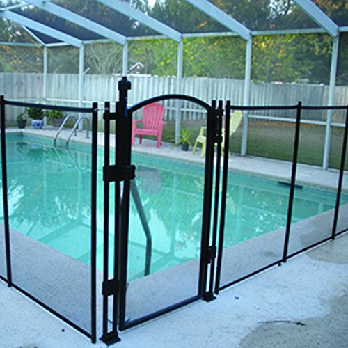 Ez-Guard 5' Tall Self Closing/Self Latching Pool Fence Gate (Black) #TOP4