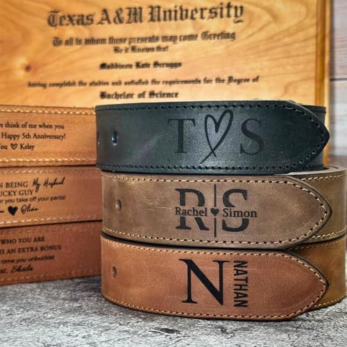 Personalized Belt for Men, Custom Men's Handmade Belts Laser Engraved Genuine Leather Belt, Customized Gift for Birthday Valentine Fathers' Day Groomsmen4