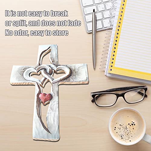 Hztyyier Houten muur opknoping kruis houten kruis muur decoratie, opknoping muur kruis, Jezus Christus muur kruis voor thuis woonkamer decor accessoire - Image 5