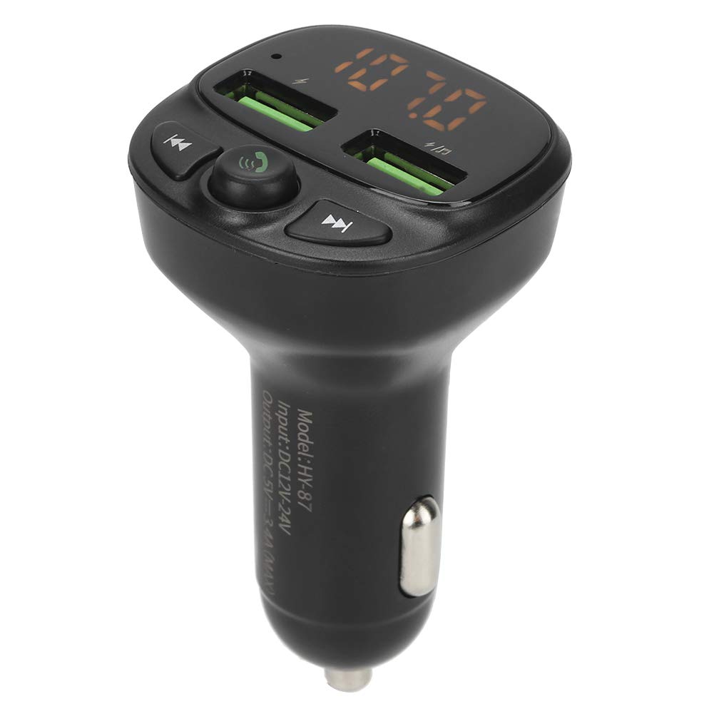 Transmisor FM Bluetooth V5.0 para coche, adaptador de radio FM Bluetooth inalámbrico con retroiluminación LED, reproductor de música con llamadas manos libres
