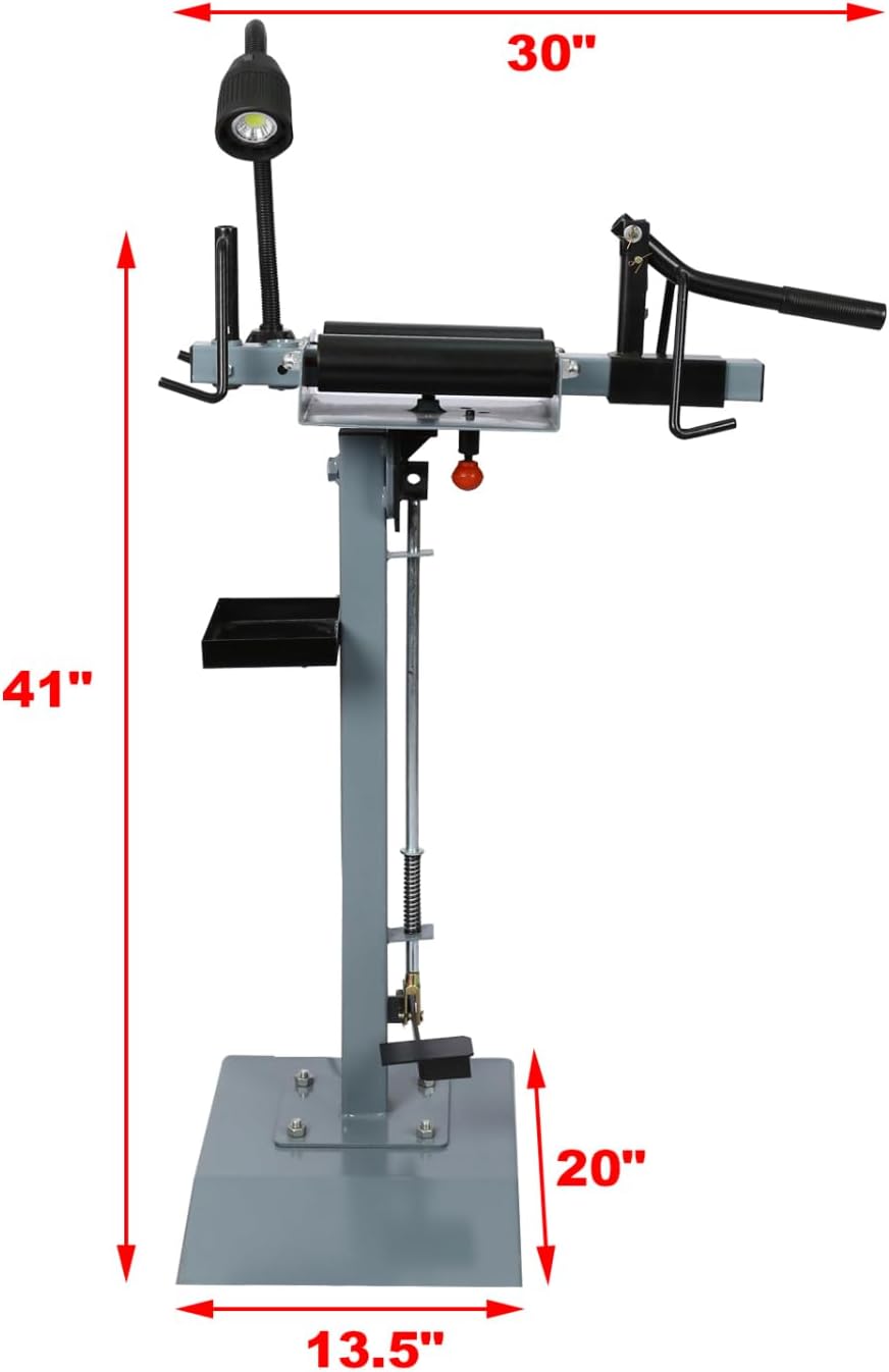 Portable Tire Changer with Adjustable Lighted Effect - Gray Metal