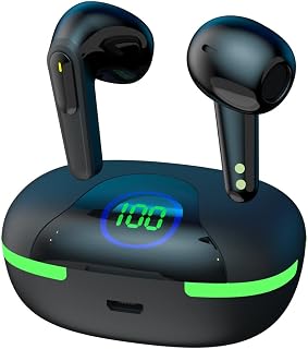 Lxuziud PRO80 Fone de ouvido, Fones de ouvido esportivos sem fio, Fone de ouvido Bluetooth, Fones de ouvido com cancelamento de ruído, Som Dolby, Bluetooth 5.1, Baixo consumo de energia, Bateria de longa duração
