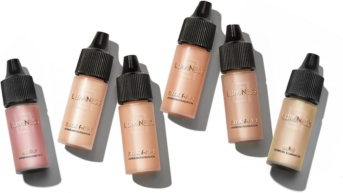 LUMINESS - Airbrush Luminess Airbrush Starter Kit, 4 x 0.25 oz, Silk Airbrush Foundation 4 in 1 Airbrush