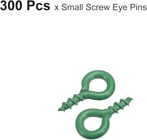 Miniatura 40 de uxcell 300 ganchos pequeños de ojo de tornillo con rosca, tornillos roscados, tornillo autorroscante de 0.31 x 0.39 pulgadas para hacer joyas, Negro