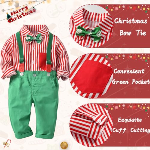 Fairy Baby Conjunto de roupas infantis de Natal para cavalheiros, camisa de gravata borboleta + calç