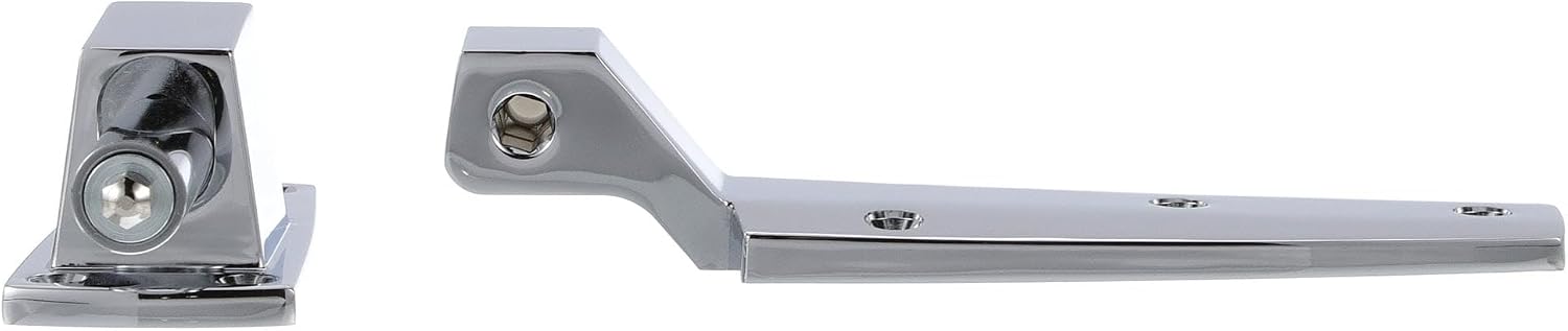 Flush Offset Polished Chrome Cam-Rise Walk-in Door Hinge with Spring Assist