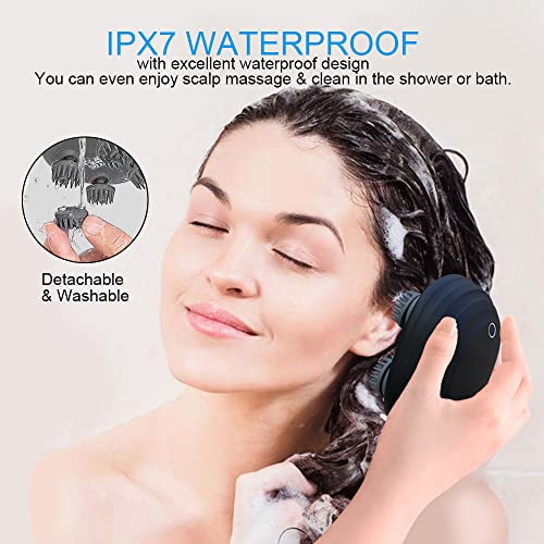 Chlovoe Electric Scalp Massager, Portable Handheld Ipx7 Waterproof Scalp Massager With 5 Kneading Modes And 96 Nodes For Body Relaxation & Stress Relief. (Black- Magnetic Charging) #TOP6