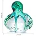 Sanbege Hand Blown Glass Octopus Figurine, Cute Sea Animal Paperweight, Collectible Nautical Statue Decor for Home, Office, Party and Gift (Blue and Green)