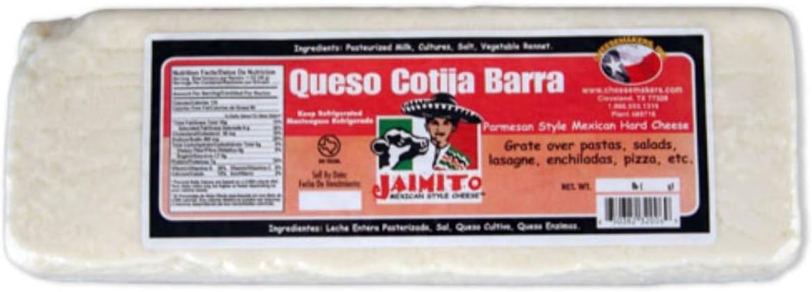 Cheesemakers Barra Cotija Cheese, 5 Pound -- 4 per case.