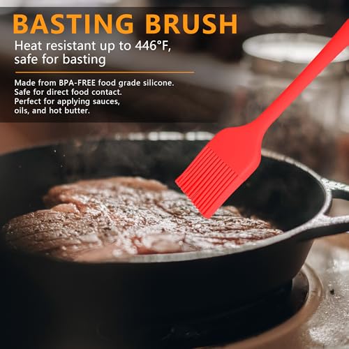 Basting Brush For Cooking, Pastry Brush For Baking, One Pieces Design, Dishwasher Safe, Heat resistant silicone basting brush, Cooking Brush For Oil and Sauce - Thumbnail 5