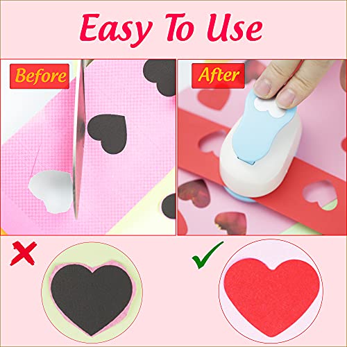 Ecohu Heart Punches For Paper Crafts, 1-Inch Across, Small Hole Heart Punch Cutter, Lever Punch, Heart Shape For Card Making, Scrapbooking, Diy Arts. #TOP2