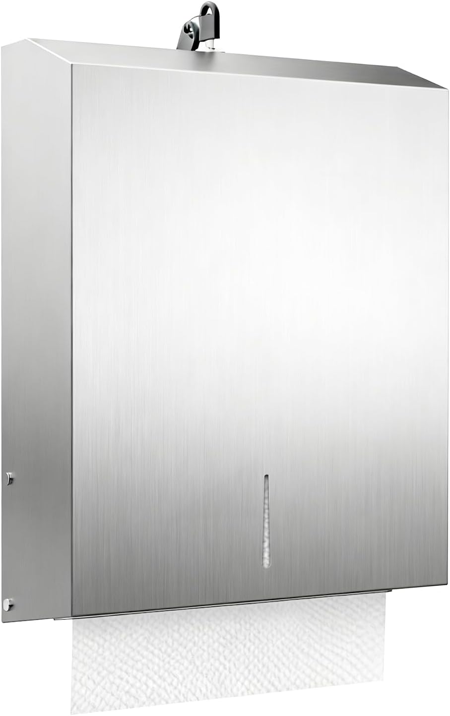 Paper Towel Dispenser Wall Mount, Brushed Stainless Steel Commercial Paper Towel Holder with Lock for Multifold/Trifold Towels, Large Capacity for Bathrooms & Public Places