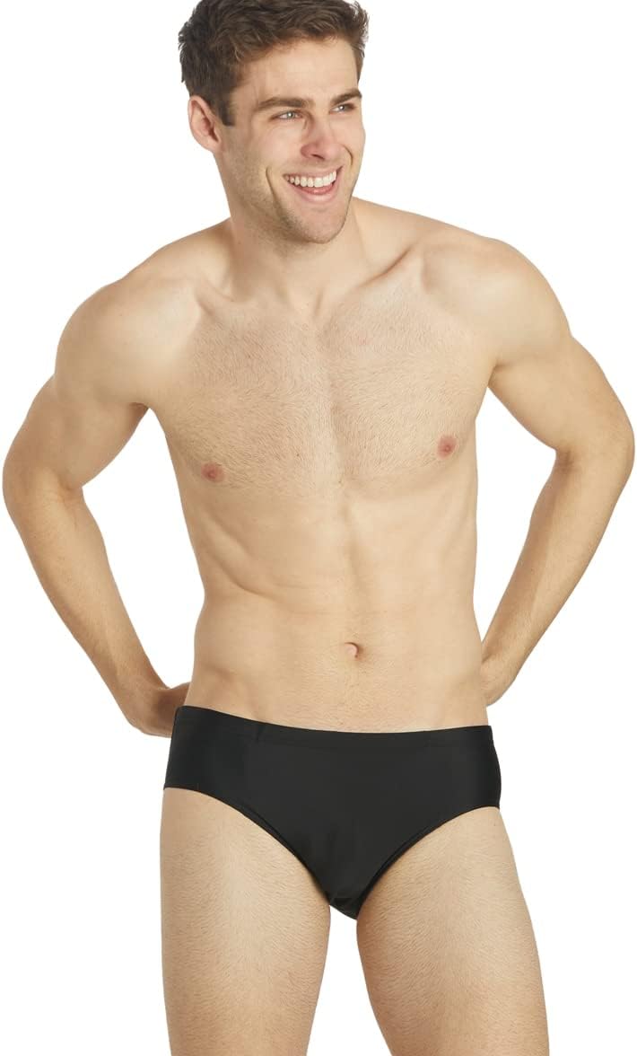Men's Athletic Swim Brief Swimsuit, Training & Competition Swimwear | Durable Polyester Spandex, Chlorine Resistant, 2-way Stretch, UPF 50+, Drawstring Waist, Flat-locked Seams, Comfortable Fit