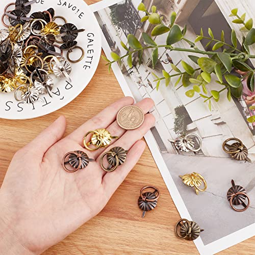 Image of GORGECRAFT 40PCS 4 Colors Metal Brad Fasteners with Pull Rings Mini Brad Paper Fasteners Scoreboard Handle Drawer Decoration Accessories for DIY Crafts Kitchen Bathroom Books