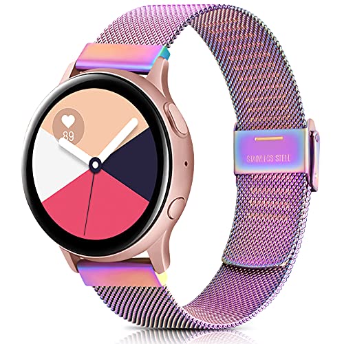 Meliya Metal Bands for Samsung Galaxy Watch 4 / Active 2 40mm 44mm, Samsung Galaxy Watch 4 Classic 42mm 46mm, Galaxy Watch 3 41mm, 20mm Stainless Steel Bands for Samsung Galaxy Watch 4 / Active 2