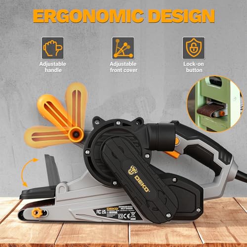 Belt Sander Corded: DEKOPRO 8.4A Belt Sander Handheld with Dust Bag & 2 Metal C Clamps, 1010W 3×21-Inch Power Belt Sanders with Variable-speed Control for Woodworking by DEKOPRO - Image 6