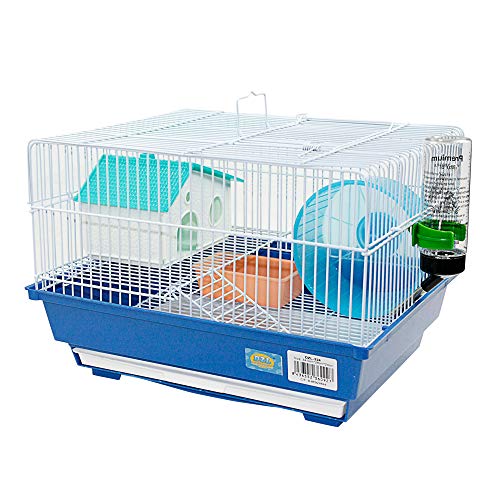 DI ZE LIN PET HOME S.L DZL® Cage pour hamster 34.5 * 28 * 25 cm, avec mangeoire abreuvoir Roue Niche et plateau amovible.
