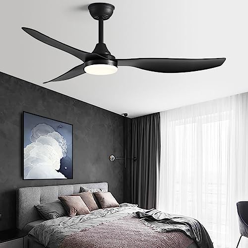 Ventilateur de plafond avec éclairage LED et télécommande 6 vitesses pour salon