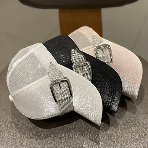 Casquette de baseball en satin et chapeau à visière fine pour femme active