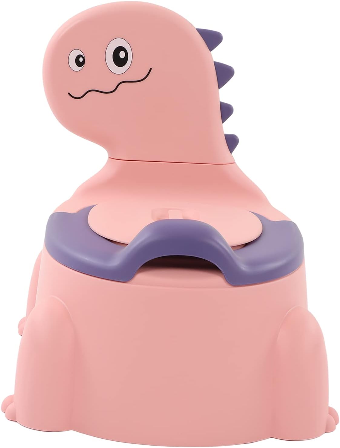 Generic Baby Potty Training Toilet Ergonomic Modern Cartoon Dinosaur Design with Non Slip Rubber Base Comfortable Toddler Potty Chair for Kids Boys Girls Plastic White 12.8x9.6x5.5in (Pink)