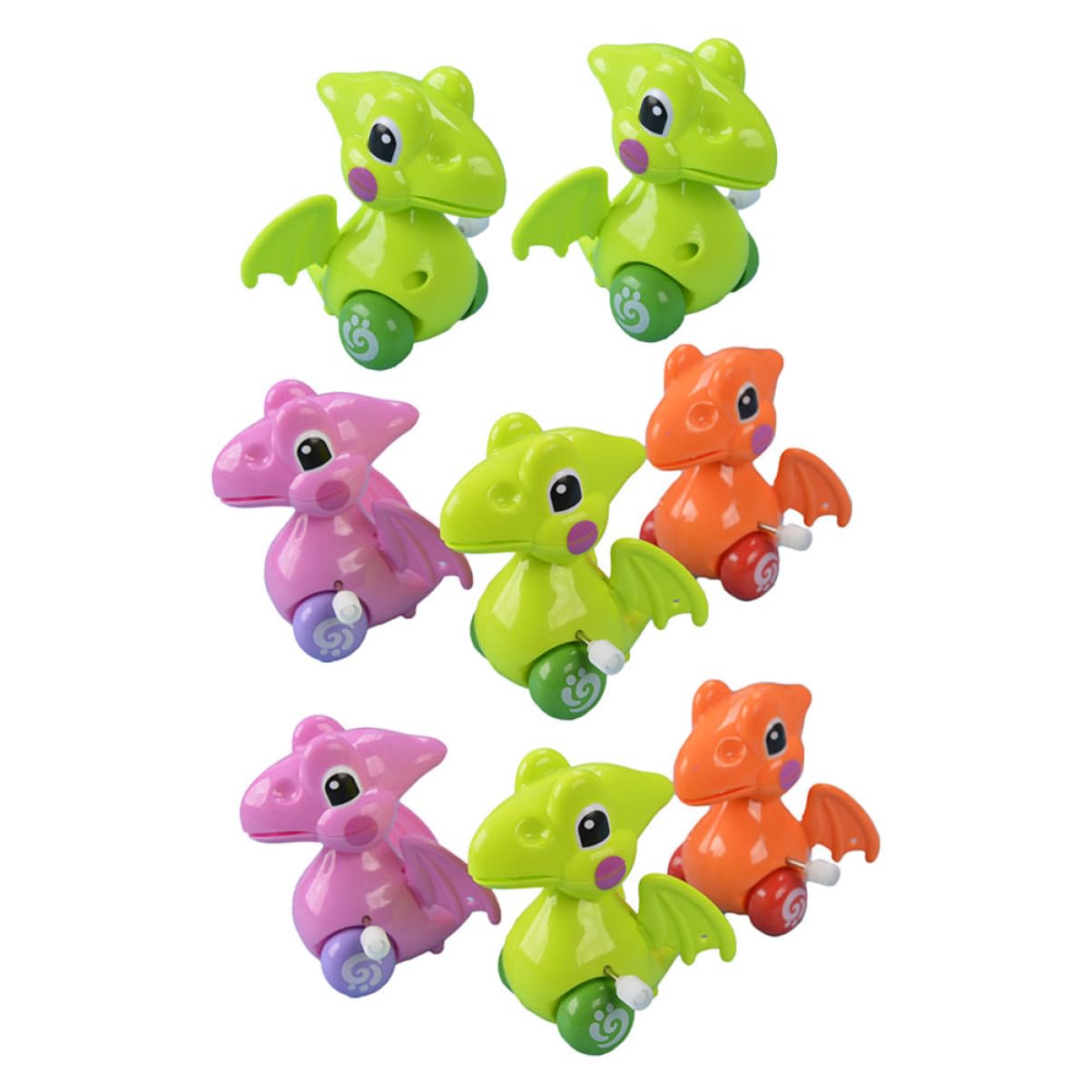 Toddmomy 8pcs Funny Clockwork Dinosaur Energy Saving Playthings for Bright Colors No Battery Required Safe Healthy Present for Boys Random Color