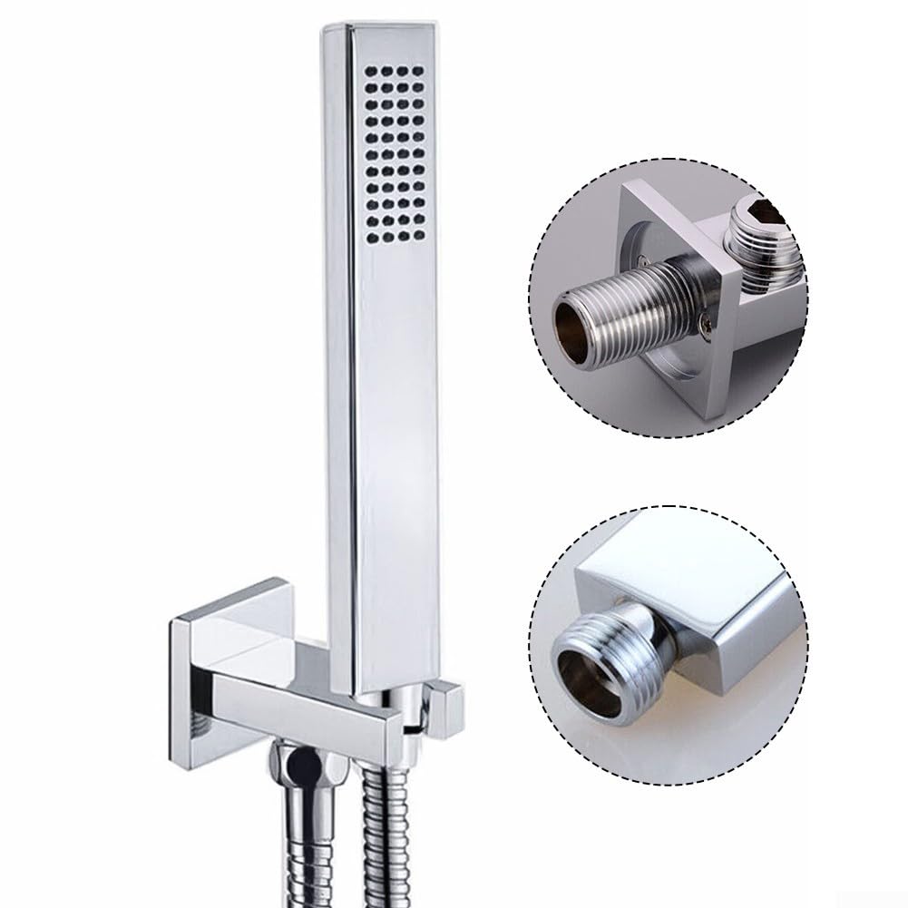 Soffione doccia in ottone con tubo flessibile da 1,5 m, soffione doccia in