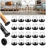 24PCS Chair Leg Sliders for Carpet, Furniture Glides, Silicone Chair Leg Floor Protectors Caps Pads Covers, Smoothly Slide on Carpet(Fit:30.1-40mm)