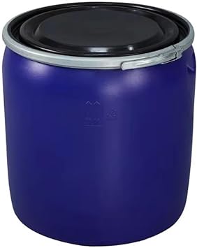 Pladum Open Type Plastic Bucket, 4.3 gal 150 L, Plastic Drum, Flange Drum, Chemical Seal Fermentation Rubber Drum Reservoir Tank