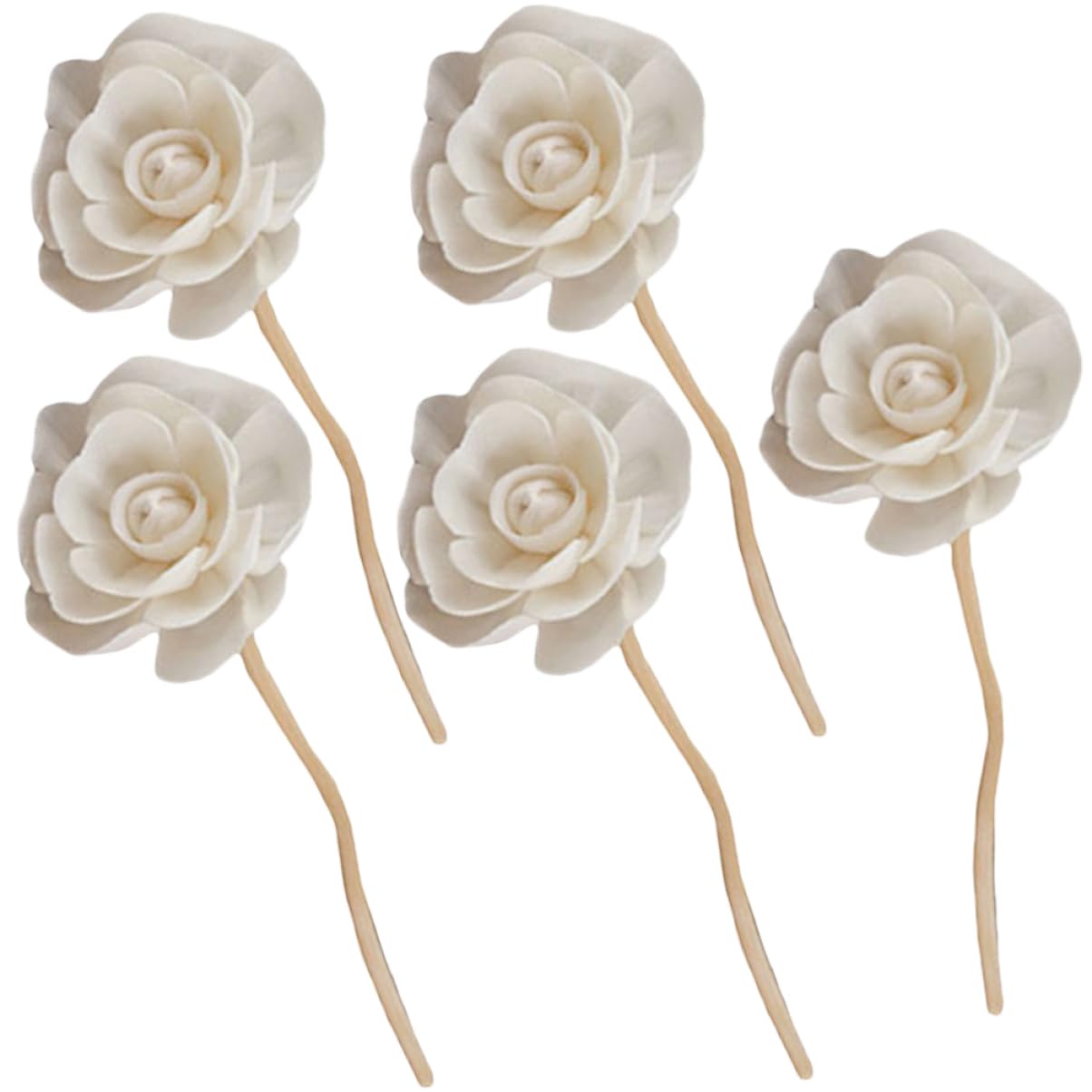 Levemolo 5pcs Rose Flower Diffuser Sticks Nest Diffuser Essential Oil Aromatherapy Flower Sticks Rattan