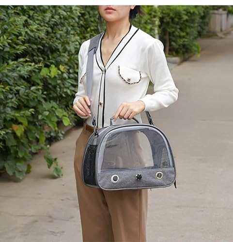 Rucksack für Vögel mit Holzstab,Vogel-Tragetasche mit Stehstange und Edelstahl-Tablett,Leichter Rucksack für Papagei,mit Edelstahl-Tablett und Stehstange,für Papageien,Sittiche,1 Backenzähne-grau