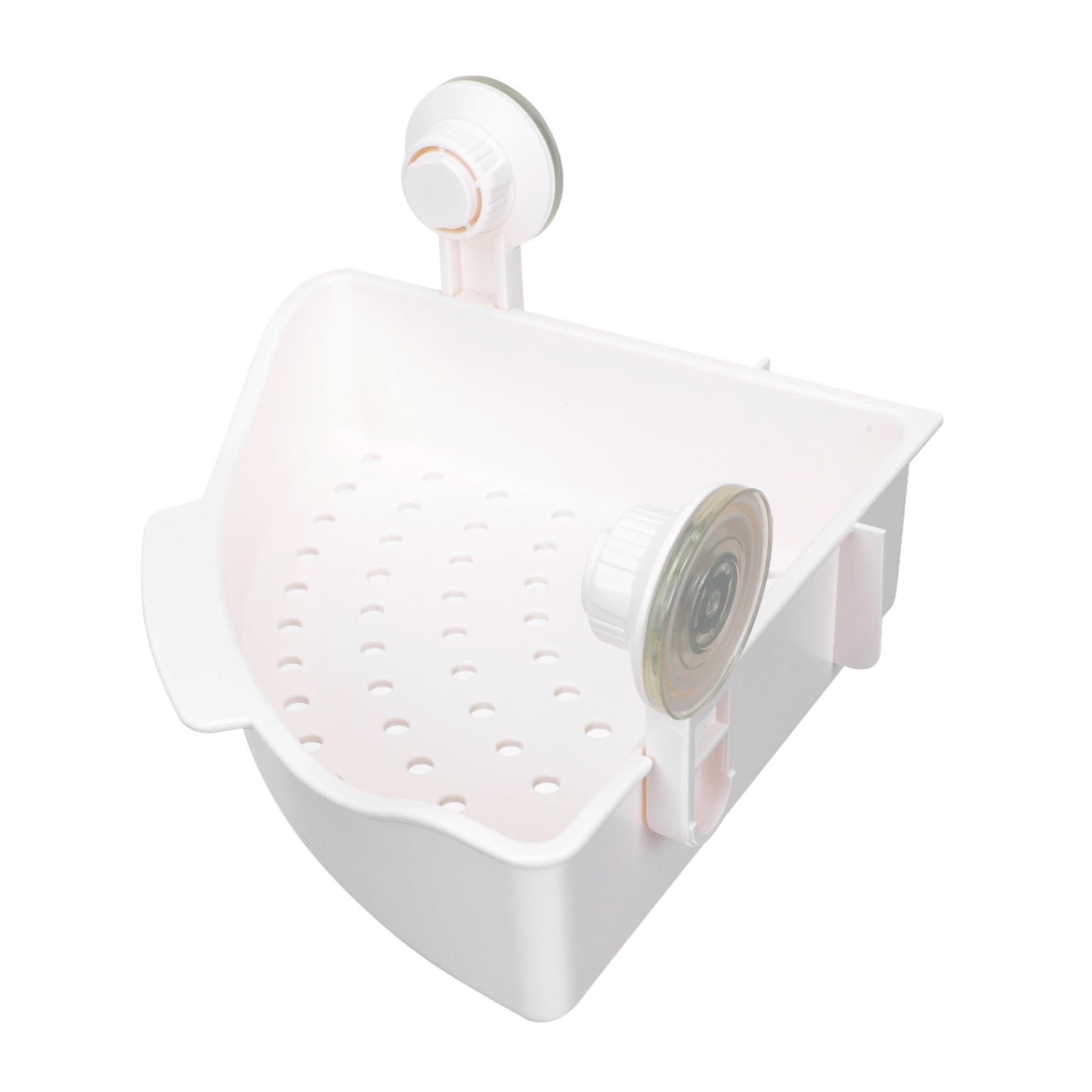 Étagère de rangement triangulaire murale TOPBATHY en plastique blanc 28x28 cm