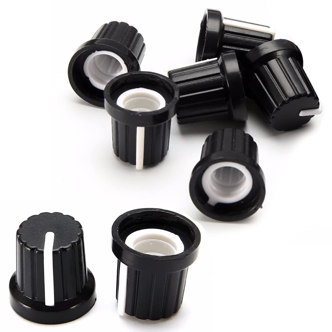 Manopole Potenziometro GTIWUNG - 25 Pezzi Per Chitarra E Basso, Regolabili, Nero E Argento, Diametro 6 Mm - Foto 11