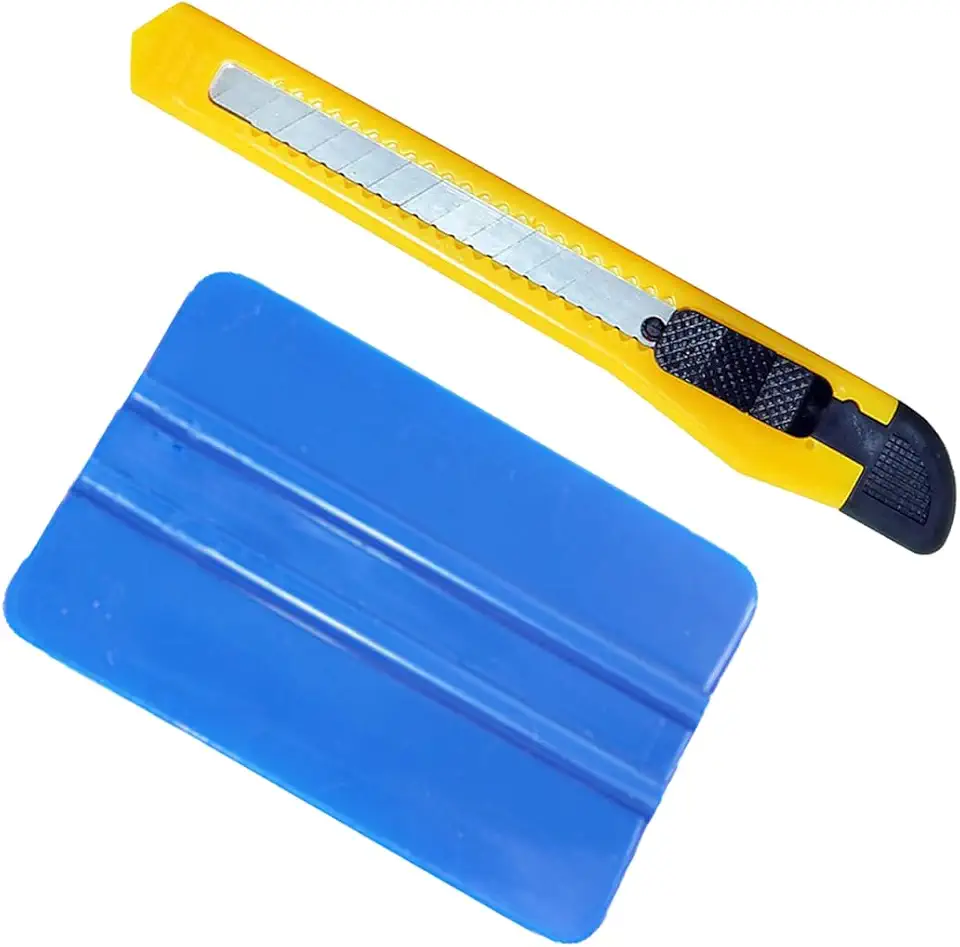 Espátula De Silicone E Estilete Para Aplicação Vinil Adesivo Multiuso Para Envelopamento