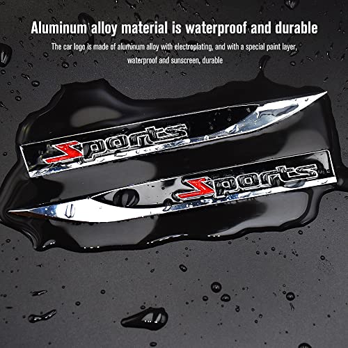2Pcs Sports Logo Emblem Blade Side Fender Badge Metal Sticker Sport Decal With Adhesive Compatible For All Truck Suv Pickup Models (Black) #TOP2