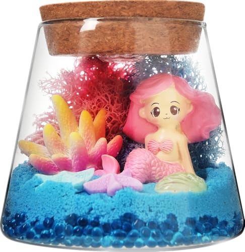Arthink Gifts for Girls,DIY Terrarium Arts Craft Kits,Night Light Ganden Toys and Deep Sea Landscape for Kids,Features Gifts Stuffer