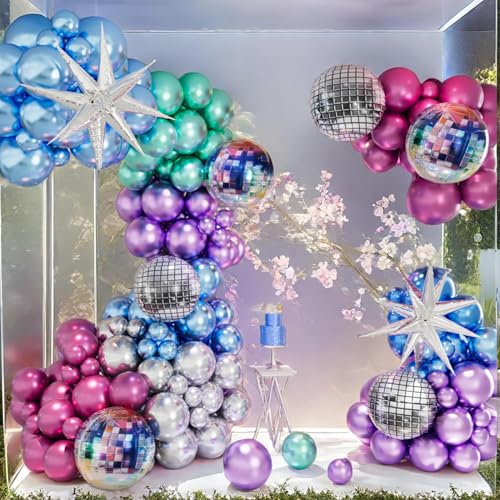 Kit d'arche de ballons disco pour reussir votre arriere plan de fete