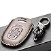 Vitodeco Leather Smar Key Fob Case Compatible with Audi A3, A4, A5, A6, A7, S5, S7, Q5, RS (4-Button, Brown)