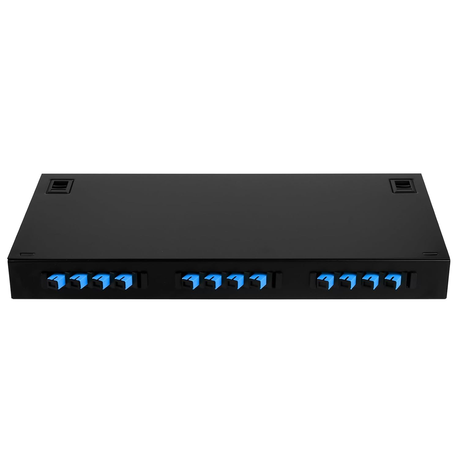 SC-UPC 12 Simplex 12 Port Rack Mount Enclosure Box with Splice Tray Singlemode SC-UPC Kit (Includes 1.2 Meter Pigtail and 12PC Coupler)
