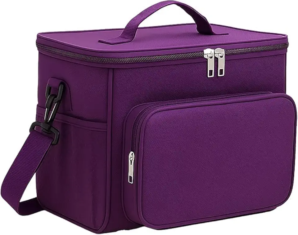 Bolsa Térmica 13L Premium para Marmitas e Bebidas | Lancheira Impermeável com Alça Ajustável e Isolamento Superior (Roxo)