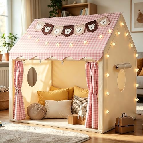 Kids Play Tent Indoor Outdoor Playhouse with Star Lights