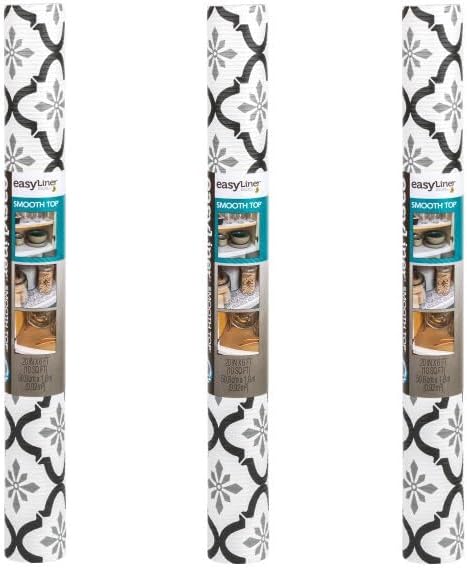 Duck Brand EasyLiner - Forro suave para estantes superiores, no adhesivo, para armarios, cajones, despensa, baño, cocina, cuadrilátula gris, rollo