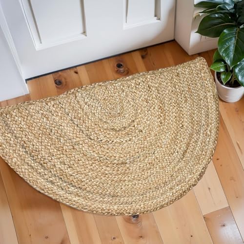 Chardin home Hand Woven Natural Jute Braided Rug -18x30 Inch Half...