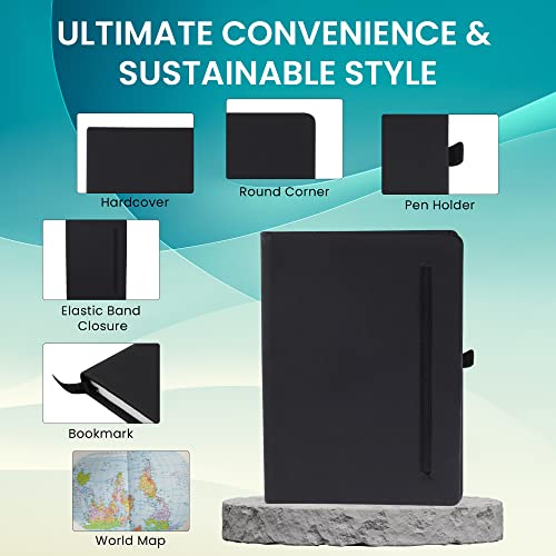 Image of Cubic Classic A5 Journal - A5 Size, 160 Pages, 80 gsm | PU Leather Hardbound Notebook with Pen Loop | Black Diary for Writing, Planning, Travel & Office