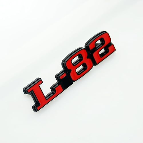 Miniatura 8 de 2 emblemas de restauración de capó C3 75-79 L-82 3D, placa de metal para lado izquierdo y derecho, repuesto para Corvette (rojo plateado)