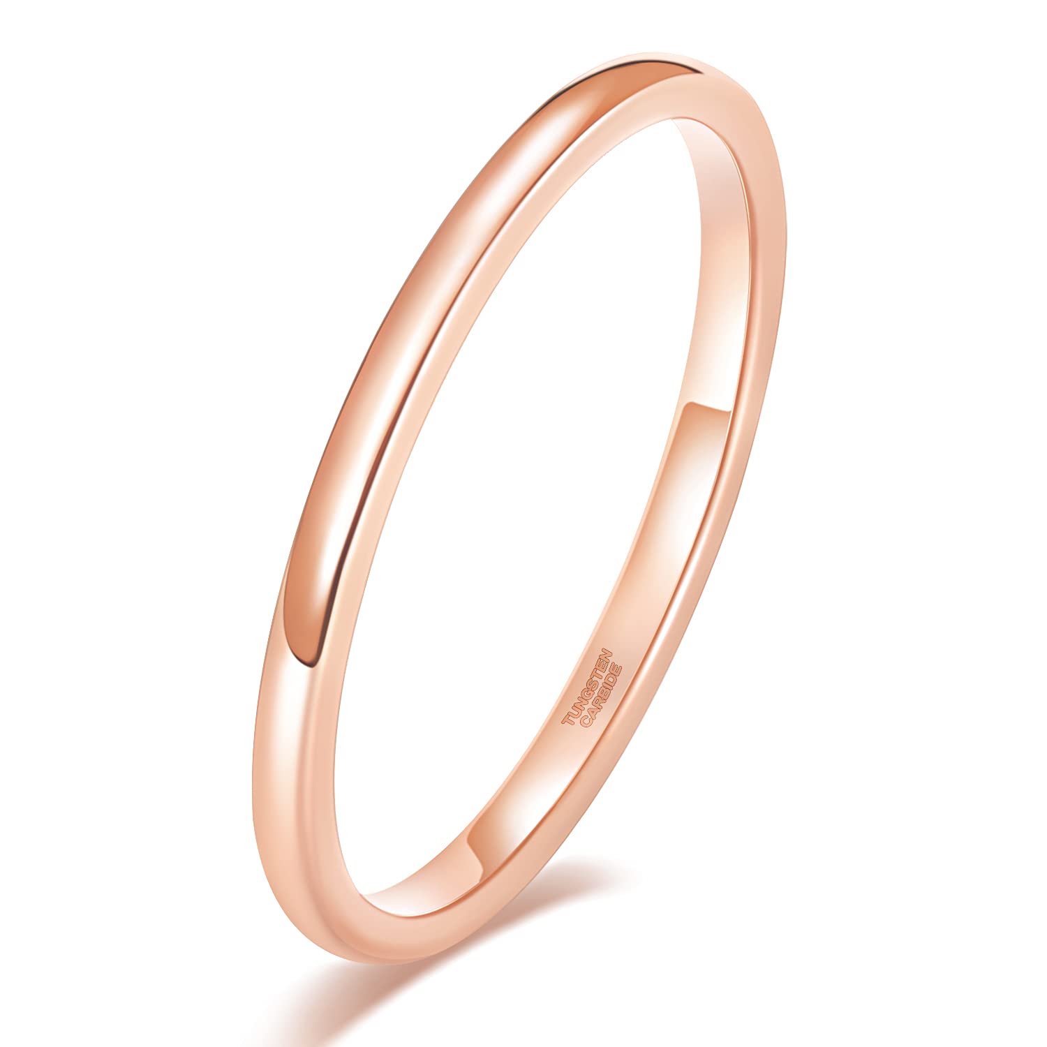 SHINYSO 2mm 4mm 6mm Tungsten Carbide Ring Dome Polished Wedding Band for Men Women Comfort Fit Size 4-13