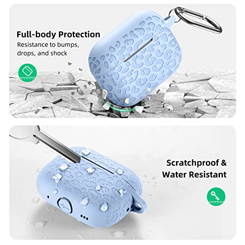 Lerobo Case For Airpods Pro 2/Airpods Pro Case Cover, Engraving Cover For Apple Airpods Pro 2Nd/1St Generation Case With Keychain, Full Protective Soft Cover, Front Led Visible, Leopard Lilac #TOP2