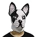 LarpGears Creepy Halloween Dog Costume Funny Animal Latex French Bulldog Mask Fancy Dress for Party
