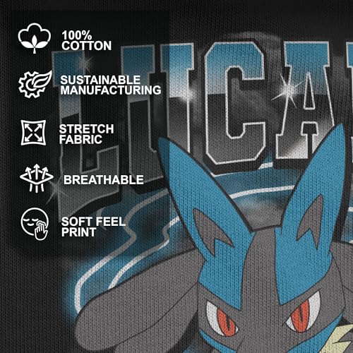 Boy's Pokemon Lucario Type: Fighting-Steel T-Shirt4